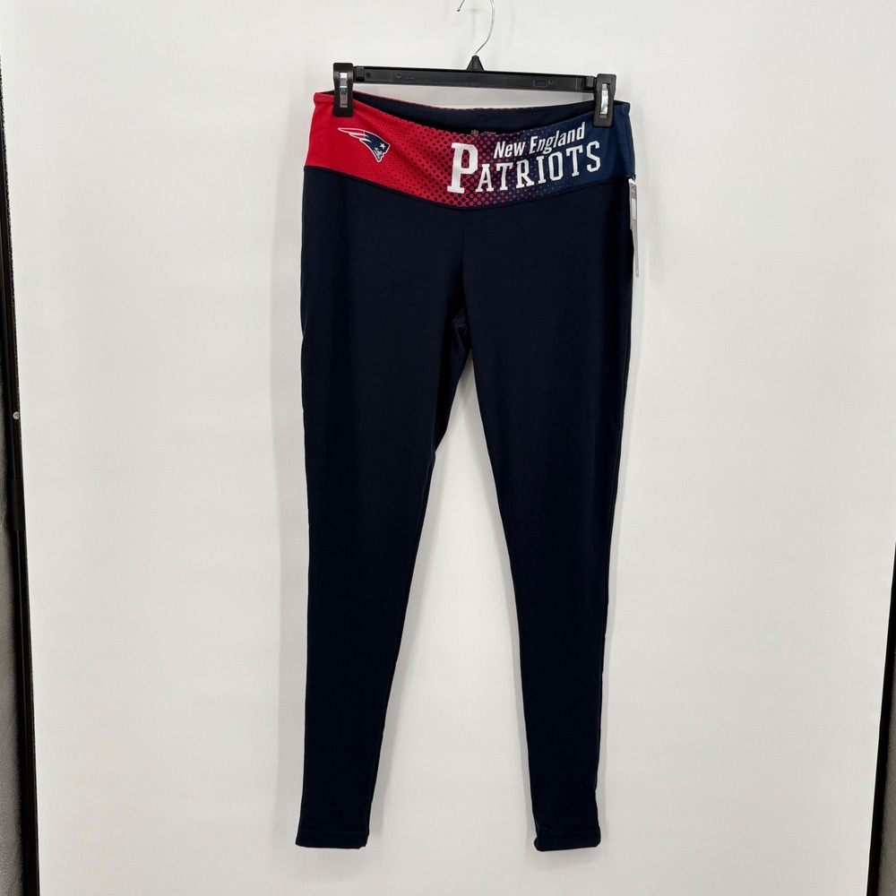 NFL Team Apparel New England Patriots Womens Sleep Leggings Navy Blue Large NEW